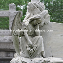 Traditional religious stone mourning angel statues for cemetery